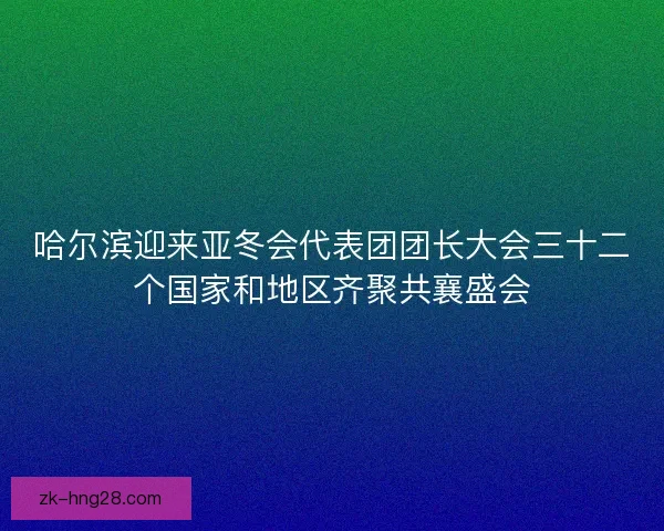 哈尔滨迎来亚冬会代表团团长大会三十二个国家和地区齐聚共襄盛会